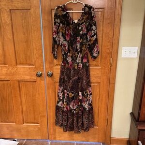 Elegant Floral Long Sleeve Dress